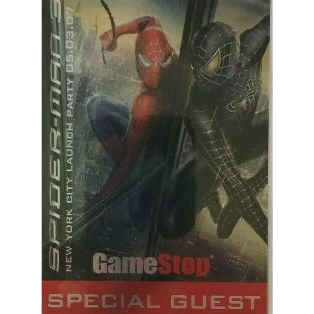 Spider-Man 3 New York City Launch Party Special Guest Pass Video Game Black Red